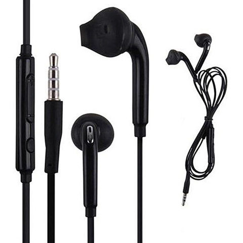 Auriculares internos con cable, color negro, de 3,5mm, con micrófono, para teléfonos móviles Huawei, Xiaomi S6 ► Foto 1/6