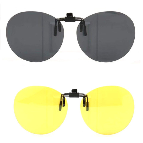 Gafas de sol con Clip polarizadas redondas para mujer abatible hacia arriba hombres moda oval UV400 para conducir, para pescar gafas de sol de visión nocturna clip en las lentes ► Foto 1/6