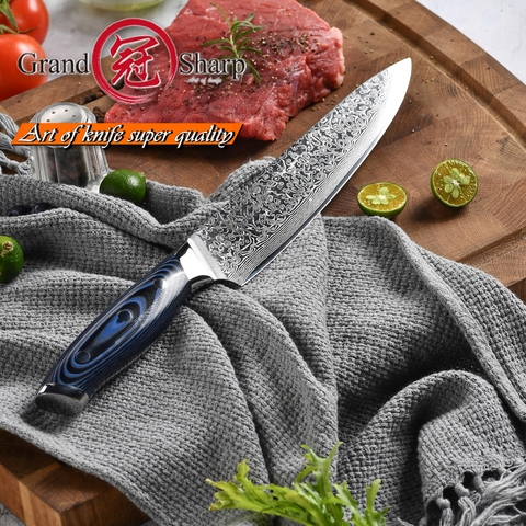 GRANDSHARP 67 capas japonés cuchillo de Damasco cuchillo de Chef de 8 pulgadas VG-10 de acero damasco cuchillos de cocina G10 manejar PRO nuevo ► Foto 1/6