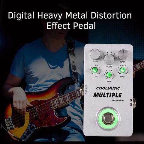 COOLMUSIC-Pedal Digital de efecto de distorsión de Metal pesado, A-MT6 con 6 efectos de distorsión, carcasa de aleación de aluminio, Bypass verdadero ► Foto 1/6