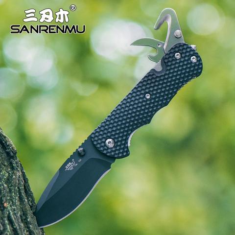 SANRENMU-Herramienta de rescate Edc multifuncional para acampada, caza al aire libre, hoja 8cr13mov Pa66 + GF 7045/T21, cuchillo plegable de bolsillo ► Foto 1/6