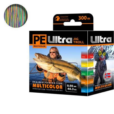 Braided fishing line AQUA PE Ultra Multicolor Jig Troll (300m) ► Foto 1/3