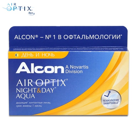 Lentes de contacto Alcon Air Optix Night & Day Aqua 15, lentes de ojos, corrección de visión, cuidado de la salud ► Foto 1/1