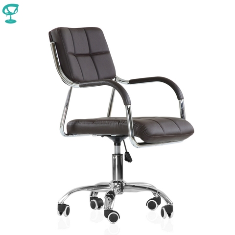 Barneo-silla de oficina para visitas, muebles de oficina para reuniones, personal, cuero ecológico, cromado, color marrón, K-29, 95796 ► Foto 1/1