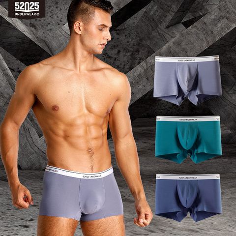 Bóxer de Modal sin costuras para hombre, ropa interior masculina de alta calidad, a la moda, Sexy, 3 unidades, 52025 ► Foto 1/5