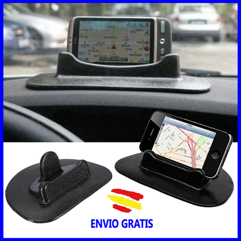 Soporte Universal para movil Smartphone ANTIDESLIZANTE Salpicadero COCHE Goma cualquier telefono Tablet  Lavable manos libres ► Foto 1/6