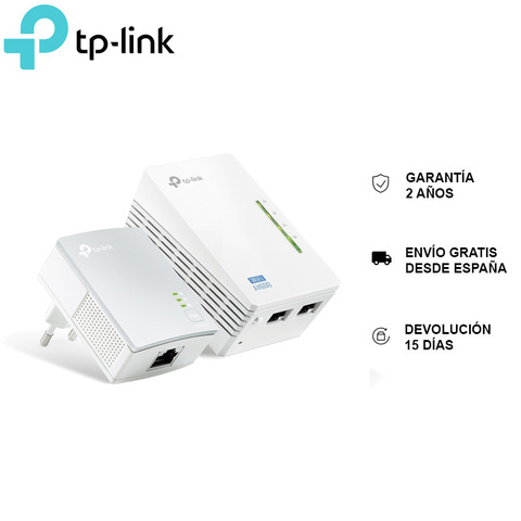 Pack repetidor WiFi TP-LINK TL-WPA4220, PLC, extensor, adaptador, AV 500Mbps, 3 puerto ethernet ► Foto 1/6