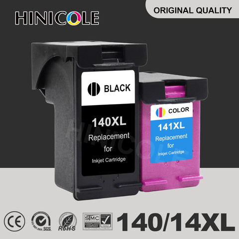 HINICOLE-cartucho de tinta para impresora hp, repuesto de tinta para HP 140XL 141XL, HP 140, 141, hp 140, Photosmart C4583, C4283, C4483, C5283 ► Foto 1/5