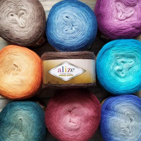 Alize Angora Gold Ombre Batik-hilo para pastel de 150g-825m, lana de Alpaca de visón Merino, Crochet, transición de Color distintivo ► Foto 1/6