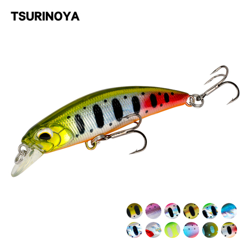 TSURINOYA-señuelo de pesca Minnow DW67, 60mm, 6,1g, cebo Artificial, crankbait, Lucio, trucha, Wobblers, cebo duro que se hunde ► Foto 1/6