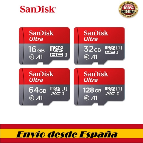 100% Sandisk class10 micro sd tf Tarjeta de 16 gb 32 gb 64gb 128gb tarjeta microsd a tarjeta sd tarjeta de memoria ► Foto 1/6