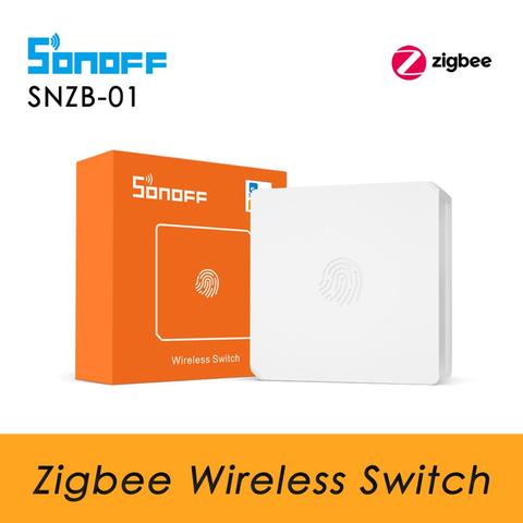 SONOFF-interruptor inalámbrico SNZB 01 Zigbee, funciona con la aplicación eWeLink de puente Sonoff Zigbee, Kit de seguridad inteligente para el hogar ► Foto 1/6