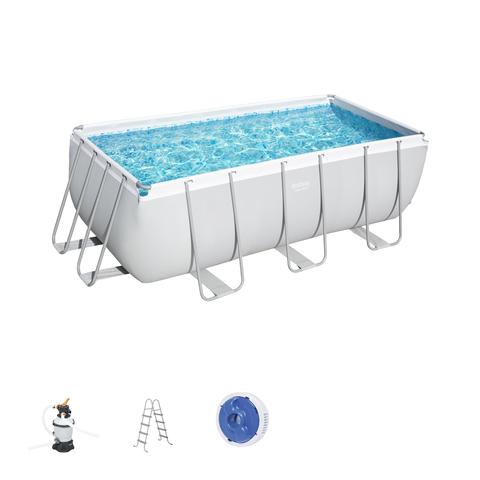 Andamio rectangular para piscina, 412, 8124, 56457 cm, L, acero Bestway power, con filtro, artículo N ° ► Foto 1/2