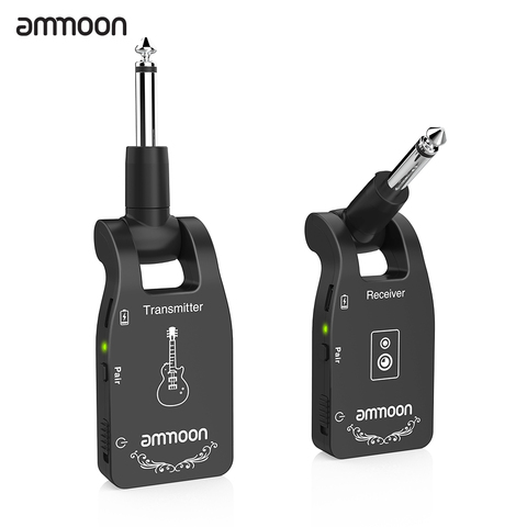 Ammoon 2,4G transmisor de guitarra inalámbrico Audio 6 canales guitarra transmisor receptor inalámbrico para bajo de guitarra eléctrica ► Foto 1/6