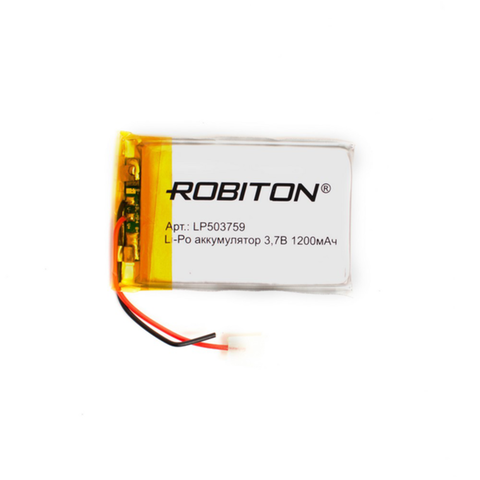 Robiton LP 503759 batería Li-Pol, 3,7 voltios 1200 mAh Li-Ion polímero prisma con circuito de protección (batería recargable/recargado) para el teléfono inteligente de la tableta, ordenador portátil/para los juguetes de los niños Juguetes ► Foto 1/1