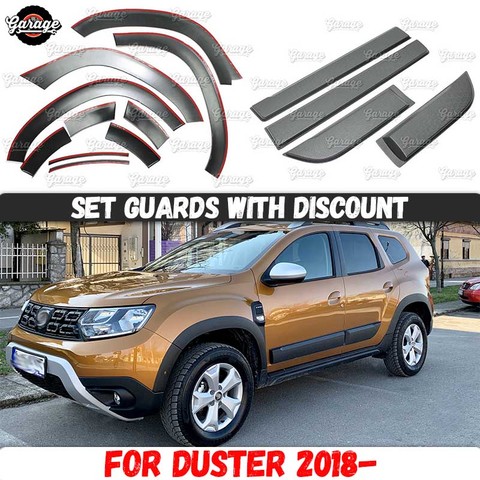 Protector de arcos y puertas de rueda para Dacia Duster 2022, accesorios de plástico ABS, placa protectora, molduras de ajuste de estilo de coche ► Foto 1/6