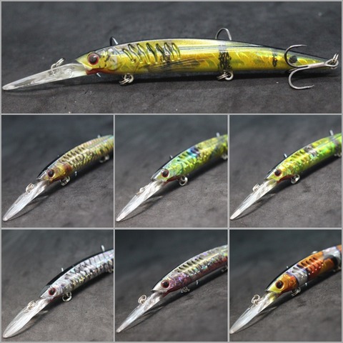 WLure 14g 14 cm abierto Gill diseño buceo profundo Jerkbait realista pintura cuchilla de corte ganchos agudos Minnow Señuelos de Pesca HM650 ► Foto 1/6