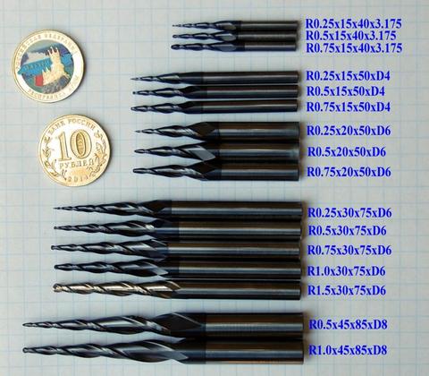 Cono espiral de corte de fresado para máquinas CNC 3D en madera, metales, plásticos, cera ► Foto 1/1