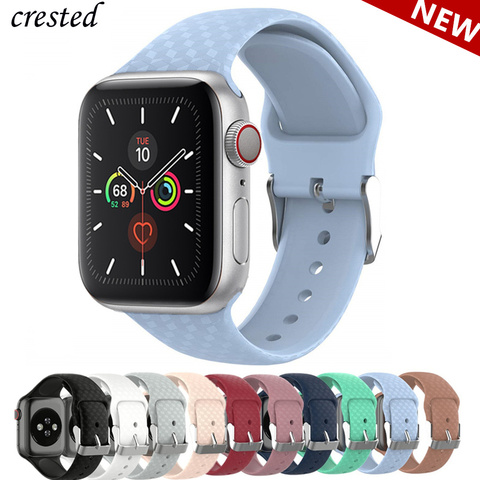 Correa con textura 3D para Apple watch, banda deportiva de silicona de 44mm y 40mm, pulsera de reloj iWatch de 38mm y 42mm, series 3, 4, 5, se, 6 ► Foto 1/6