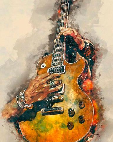 Pintura al óleo por números DIY de 40x50, pintura de mano de guitarra por lienzo con números, decoración del hogar, pintura Digital de Navidad ► Foto 1/6