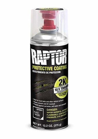 U-POL Raptor RLB/Al rlw/Al en aerosol, botella rociadora de 400 ml, recubrimiento Raptor, protector, pintura antigrava, color terminado a elegir ► Foto 1/1