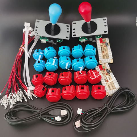 Kit de Arcade DIY para PC, mando USB sin retardo, Sanwa Oval, Joystick de pelota con botones pulsadores para PC, PS3, juego de pandora ► Foto 1/6