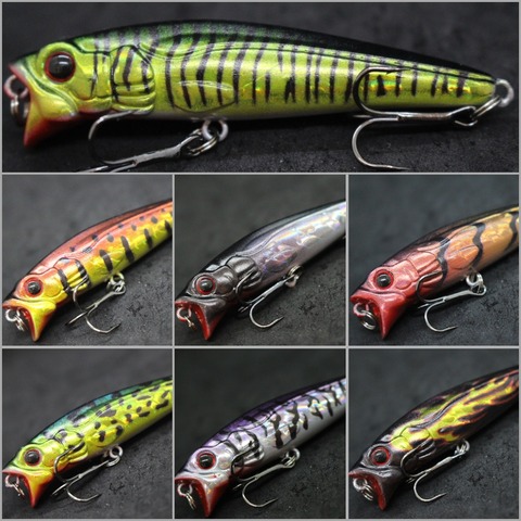 WLure 7,5 cm 9,5g Topwater Popper a atraer ZigZag acción flotante cebo 3D duro ojos de pesca señuelo W751 ► Foto 1/6