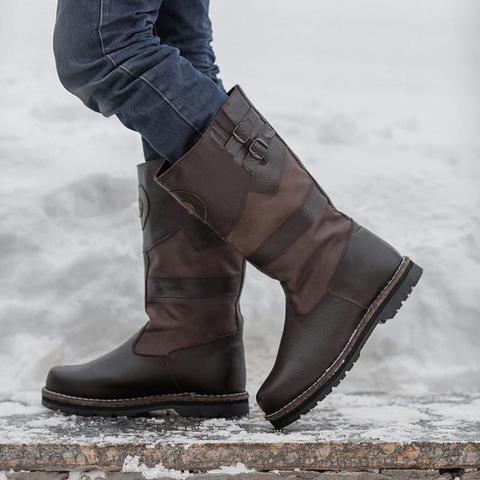 Mongolki-Botas de invierno para hombre, suela de goma de fieltro natural, mongol, lana de oveja, piel de oveja, fieltro ► Foto 1/5