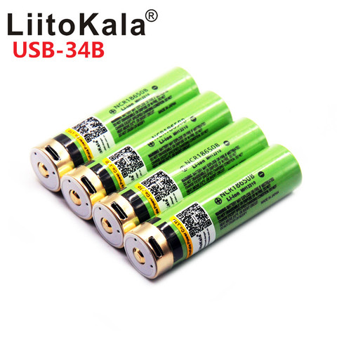 2022 LiitoKala USB 3,7 V 18650 Li-Ion 3400 mAh batería recargable USB con luz LED indicador DC-de carga ► Foto 1/6