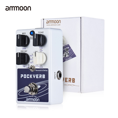 Ammoon POCKVERB POCKLOOP Reverb & Pedal de guitarra de efecto Delay 7 efectos de reverberación + 7 efectos de retardo con función de toque Tempo True Bypass ► Foto 1/6