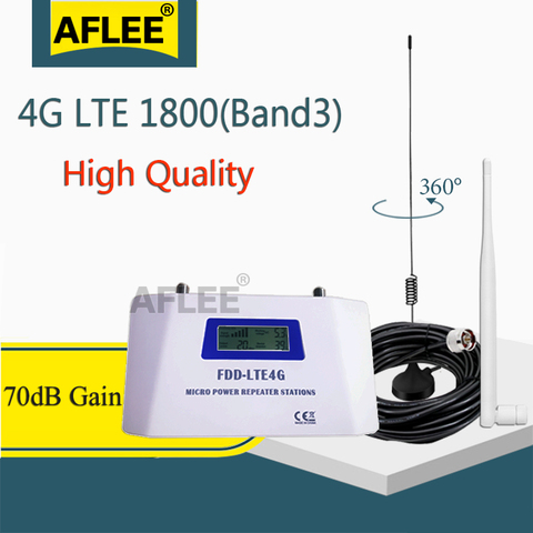 AMPLIFICADOR DE señal móvil 4G 70dB FDD LTE 1800, repetidor 2G 4G, 1800Mhz, celular GSM 1800, antena con ventosa ► Foto 1/6