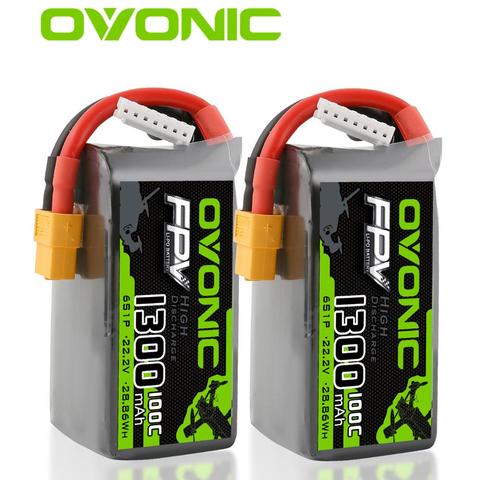 Ovonic-batería Lipo de 1300mAh, 4S 100C, 14,8 V, Softcase con enchufe XT60 para coche, camión, Helicóptero, Avión UAV, Dron de carreras ► Foto 1/6