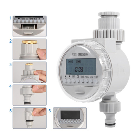 Sistema de riego Digital para el hogar, temporizador de agua, controlador de riego electrónico automático LCD, temporizador de jardín ► Foto 1/6