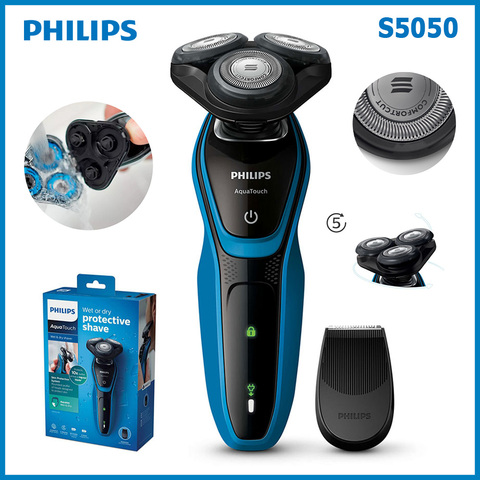 Philips AquaTouch S5050 máquina de afeitar eléctrica mojado y seco para hombre de afeitar máquina a prueba de agua extraíble de precisión de barba hombre ► Foto 1/6