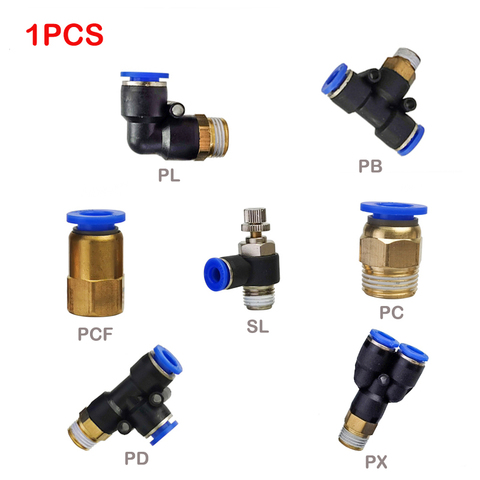 Uds PC/PCF/PB/PL/PX/PD/serie SL tubo conector de Gas empuje 4 a 12 Mm manguera de plástico rápido conector neumático ► Foto 1/6