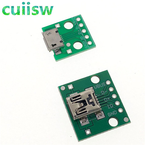 1 Uds MINI Micro USB A DIP 2,54mm adaptador de módulo conector Panel de ...