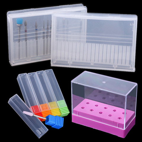 Acrylique clou foret boîte de rangement support vide présentoir conteneur étui à ongles Cutter pour fraiseuse manucure accessoires BE867 ► Photo 1/6