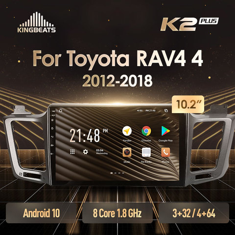 KingBeats Android 8.1 tête unité 4G autoradio multimédia lecteur vidéo Navigation GPS pour Toyota RAV4 4 XA40 5 XA50 2012 2022 ► Photo 1/6