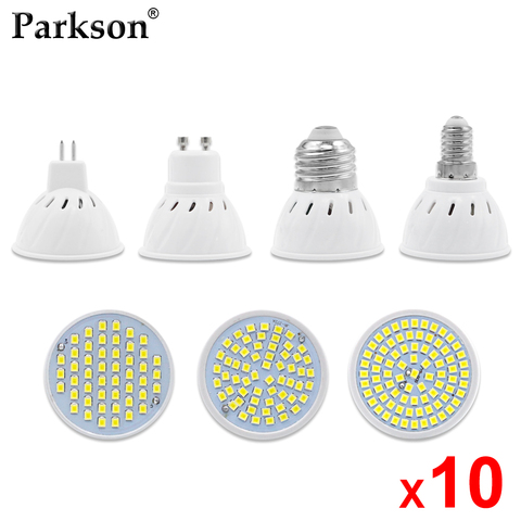 10 Pcs/Lot GU10 MR16 Ampoule LED E27 E14 LED Lampe AC 220V 240V 48 60 80 leds Spot D'intérieur D'ampoule Bombillas Lampada A MENÉ LA lumière de Tache ► Photo 1/6