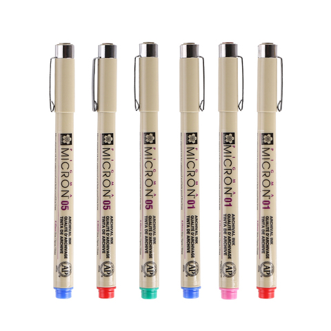 Stylo Pigma Micron coloré, 0.25mm 0.45mm, 1 pièce, marqueurs d'art pour Dessin, croquis, tecenen Cartoleria ► Photo 1/6