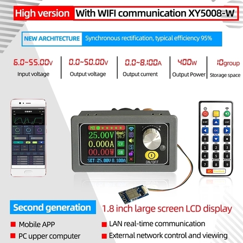 XY5008 – convertisseur Buck CC CV 0-50V 8a 400W, Module d'alimentation réglable, alimentation régulée en laboratoire, Variable WIFF APP ► Photo 1/6