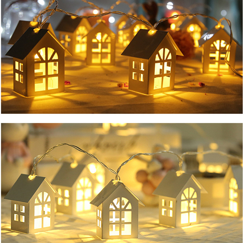 Guirlande lumineuse pour arbre de noël | Guirlande décorative pour vacances de mariage, 2M, 10 piles, Style maison, féerique ► Photo 1/6