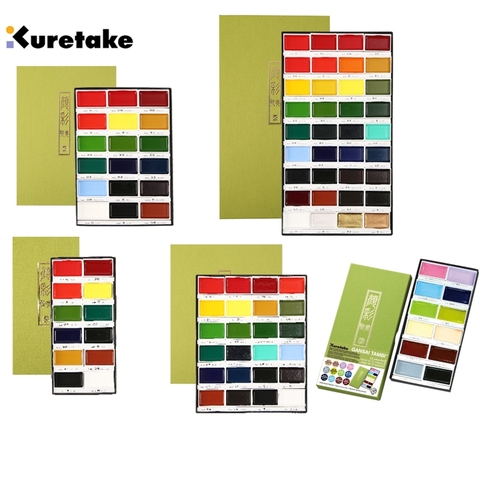 ZIG Kuretake solide aquarelle ensemble de peinture aquarelle champ croquis ensemble pour peinture fournitures 12/18/24/36/48 couleurs ► Photo 1/6