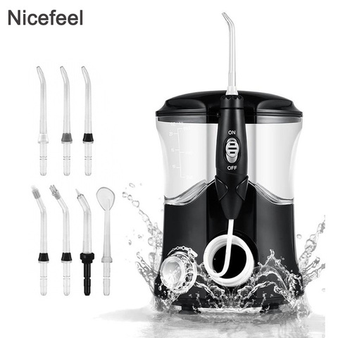 Nicefeel Oral irrigateur eau impulsion Flosser Jet dentaire dents nettoyant Hydro Jet avec 600ml réservoir d'eau et 7 buse soins des dents ► Photo 1/6