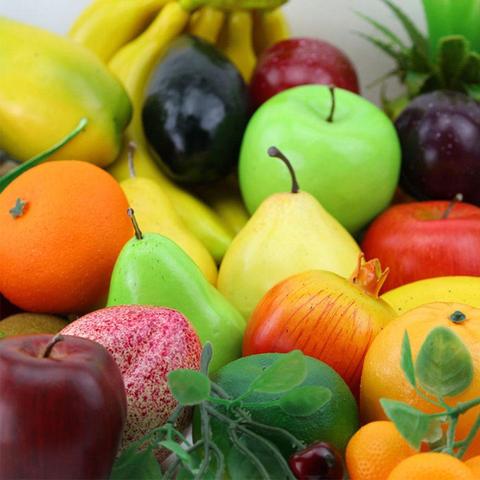 Fruits artificiels décoratifs réalistes, fausse pomme, banane, poire, faux Fruits et légumes, décoration de maison ► Photo 1/6