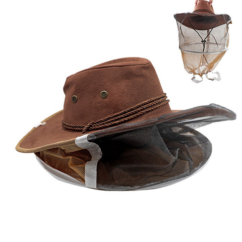 Chapeau de protection pour apiculteur, chapeau en tissu Anti-abeille, chapeau en fil de Nylon, chapeau de protection pour apicole et Cowboy, Design confortable ► Photo 1/6