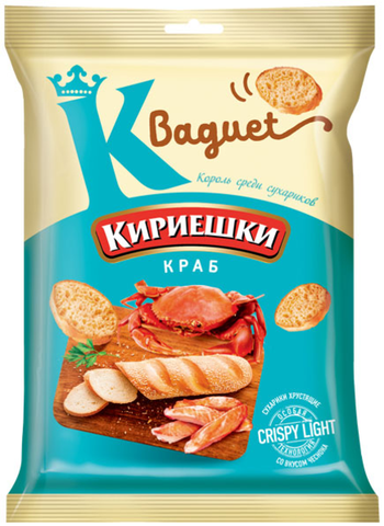 «Кириешки Baguet», сухарики со вкусом краба, 50 г ► Photo 1/1