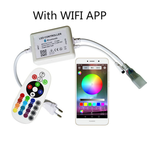 220V RVB Bluetooth Contrôleur LED Bande Contrôle pour Téléphone Bluetooth Remote APP Contrôle RVB 5050 LED Bande Contrôle ► Photo 1/6