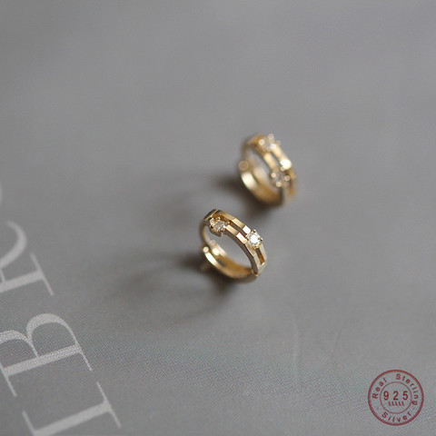 Boucles d'oreilles rondes en cristal incrusté pour femmes, en argent Sterling 925, déesse du tempérament classique, bijoux, accessoires, cadeau ► Photo 1/6