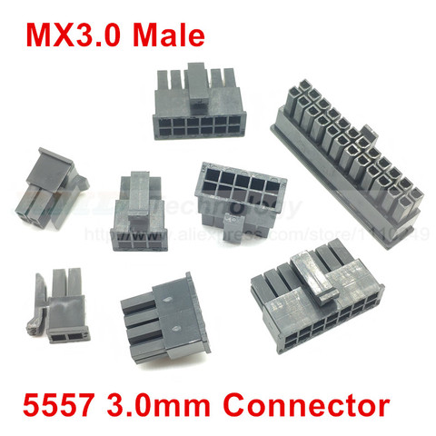 10 pièces/lot MX3.0 3.0mm 3mm automobile câblage harnais connecteur mâle 2 - 24 broches pour PC/ordinateur carte graphique PCI-E puissance ► Photo 1/6